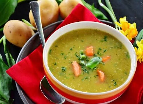 Green lentil soup